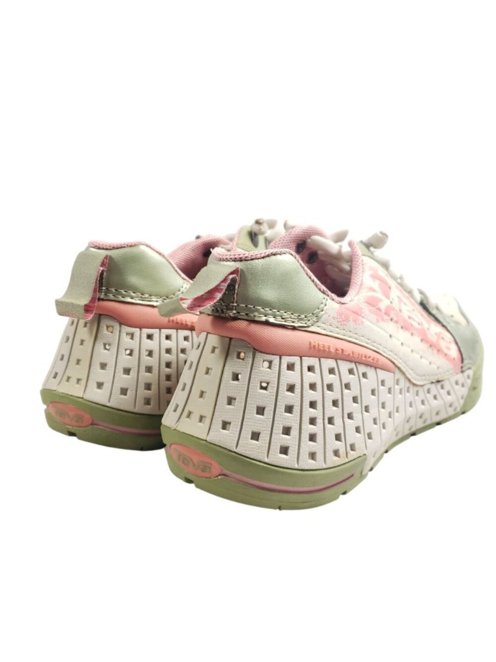 Teva Womens Size 8 Athletic Sneakers Pastel Green & Pink Breathable - Picture 4 of 9